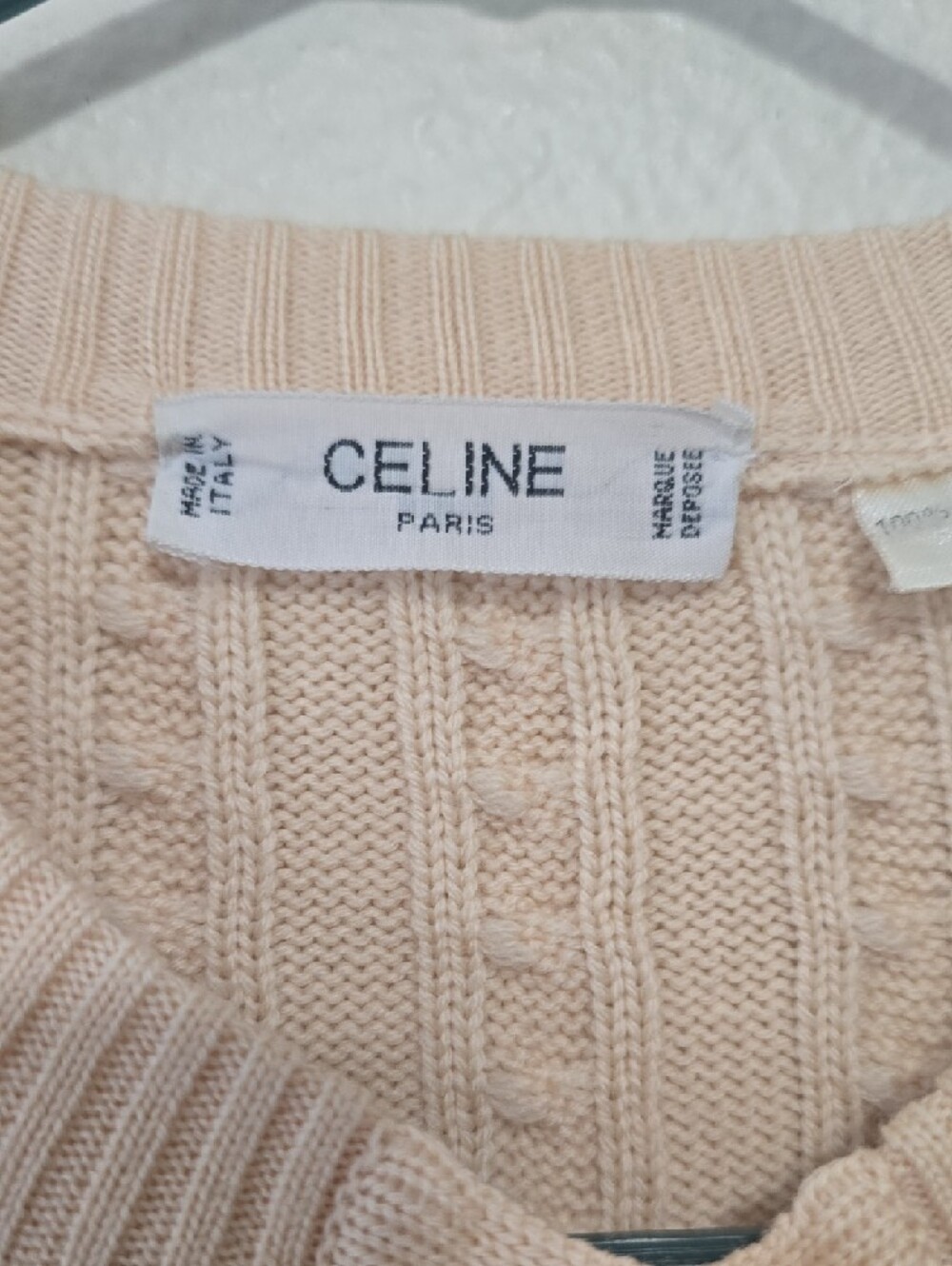 Celine Cream Cable-Knit Cardigan with Gold Buttons - Picture 2 of 13